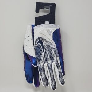 NIKE Vapor Jet 7.0 Receiver Football Gloves White Silver Blue Unisex Size L New